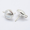 Natural Cultured Freshwater Pearl Stud Earring Findings RJEW-F076-03S-2
