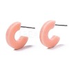 Opaque Cellulose Acetate(Resin) Half Hoop Earrings KY-T040-B60-01-4