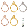 6Pcs 3 Colors Rhodium Plated 925 Sterling Silver Dount Bails STER-BC0002-71-1