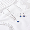 Brass Rhinestone Pendant Necklace & Stud Earring Sets SJEW-LP0001-51A-3