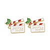 Christmas Theme Rack Plating Alloy Enamel Pendants PALLOY-O109-36LG-2