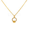 304 Stainless Steel Pave Clear Cubic Zirconia Pendant Necklaces for Women WG4D1A8-01-2