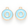 Golden Plated Alloy Enamel Charms ENAM-S118-04O-1
