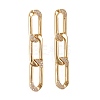 Brass Micro Pave Clear Cubic Zirconia Dangle Stud Earrings EJEW-I251-05G-1