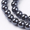 Non-Magnetic Synthetic Hematite Beads Strands X-G-H1623-8mm-2-3