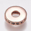 Brass Micro Pave Cubic Zirconia Bead Spacers ZIRC-K074-11A-02RG-2