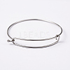 Tarnish Resistant Adjustable 304 Stainless Steel Expandable Bangle Making LS-BJEW-L604-09P-1