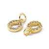 Real 18K Gold Plated Brass Micro Pave Clear Cubic Zirconia Charms KK-E068-VB452-O-3