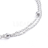 304 Stainless Steel 2-strand Cable Chain Bracelets BJEW-L673-015-P-3