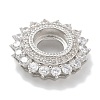 Rack Plating Brass Micro Pave Clear Cubic Zirconia Cabochon Connector Setttings KK-L224-027P-01-2