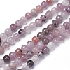 Natural Lepidolite/Purple Mica Beads Strands G-G770-04A-4mm-1
