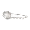 Shell Shape 304 Stainless Steel Safety Pins Five Brooch Findings SA-CBAB767-06D-P-1