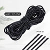 Diameter 3mm Black Round Folded Bolo Genuine Braided Leather Cords for Necklace Bracelet Jewelry Making WL-PH0002-01A-2