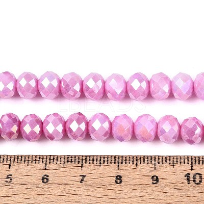 Anti-Tarnish Electroplate Rondelle Glass Beads Strands EGLA-T021-8mm-17-08-1