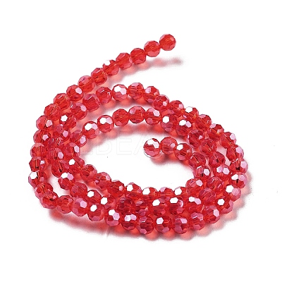 Electroplate Transparent Glass Beads Strands EGLA-A035-T4mm-A07-1