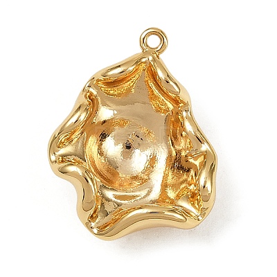 Nuggets Brass Pendant Cabochon Settings for Pearl KK-B137-06G-1