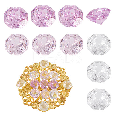 9Pcs 3 Colors Cubic Zirconia Cabochons ZIRC-TA0001-30A-1