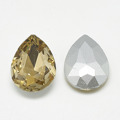 Pointed Back Glass Rhinestone Cabochons RGLA-T081-10x14mm-04-1