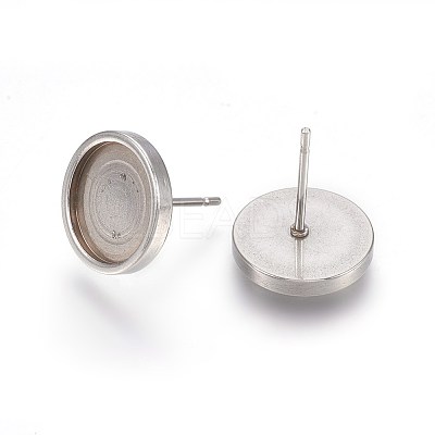 Tarnish Resistant 304 Stainless Steel Stud Earring Settings STAS-L219-02B-1