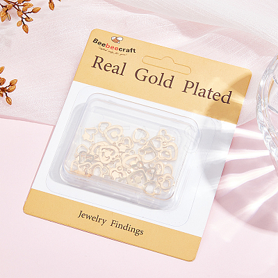48Pcs 4 Style 201 Stainless Steel Charms STAS-BBC0003-14-1