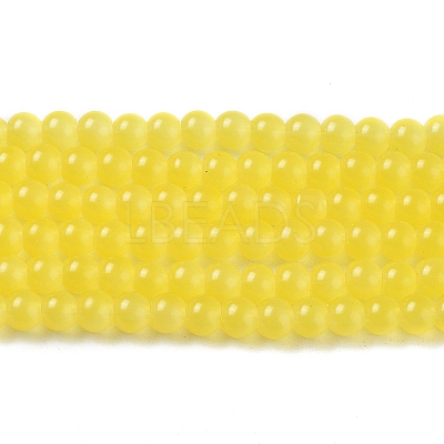 Baking Paint Imitation Jade Glass Round Bead Strands DGLA-Q021-4mm-24-1