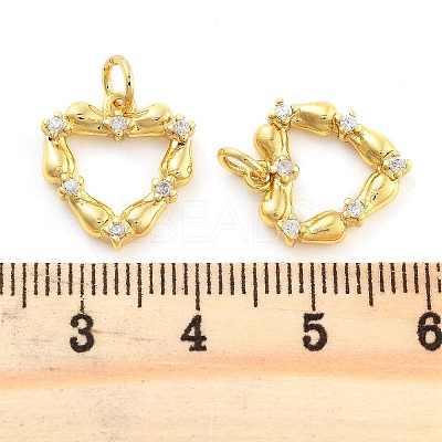Rack Plating Brass & Cubic Zirconia Pendants KK-S371-05G-1