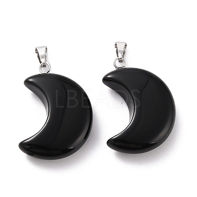 Natural Obsidian Pendants G-Z022-02L-1