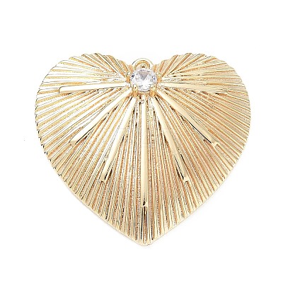Brass Micro Pave Clear Cubic Zirconia Pendants KK-CBA3EDE-01G-1