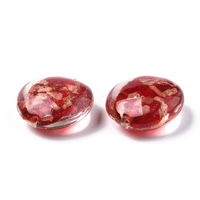 Handmade Gold Sand Lampwork Beads LAMP-N031-01-06-1