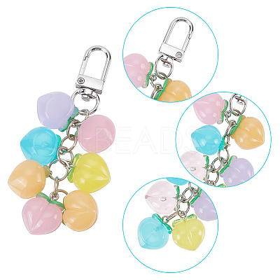 Peach Acrylic Pendant Keychain KEYC-DR0001-07-1