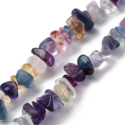 Natural Fluorite Chip Bead Strands G-M205-08-1