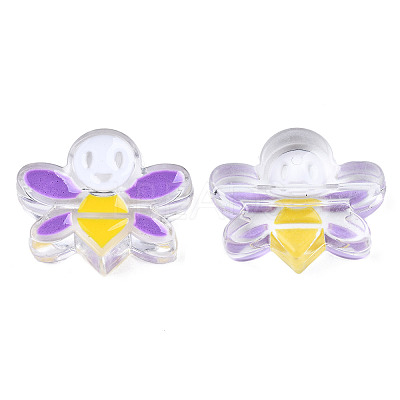 Transparent Acrylic Enamel Beads LS-TACR-N012-007C-1