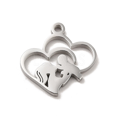 Non-Tarnish Mother's Day Theme 304 Stainless Steel Pendants STAS-E171-03P-06-1