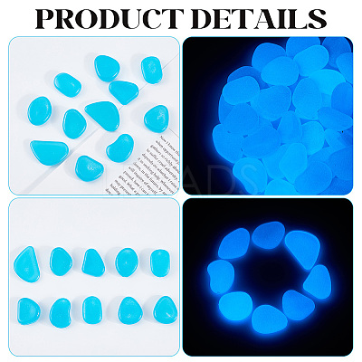 1 Set Resin Luminous Glow in the Dark Pebbles Stone DJEW-CN0001-40B-1