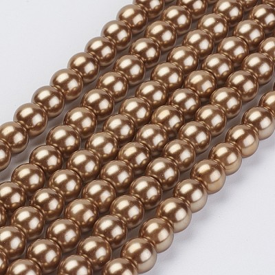 Eco-Friendly Dyed Glass Pearl Beads Strands HY-A008-6mm-RB037-1