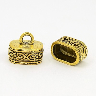 Tibetan Style Alloy Cord Ends TIBEB-4811-AG-FF-1