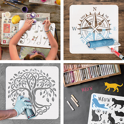 Plastic Drawing Painting Stencils Templates DIY-WH0396-0144-1