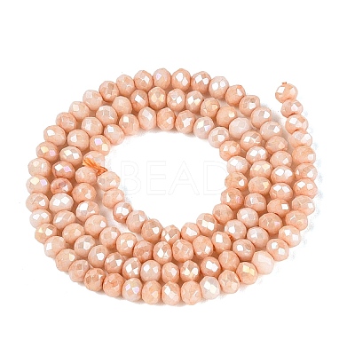 Anti-Tarnish Electroplate Rondelle Glass Beads Strands EGLA-T021-3mm-17-16-1