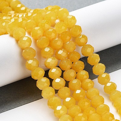 Baking Paint Imitation Jade Glass Bead Strands DGLA-A034-J8MM-A30-1