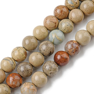 Natural Aqua Terra Jasper Beads Strands G-E444-14B-4mm-1