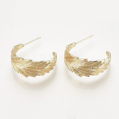 Brass Stud Earrings X-KK-T027-83G-1