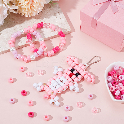 800Pcs 4 Colors Plastic Beads Sets KY-SP0001-24D-1