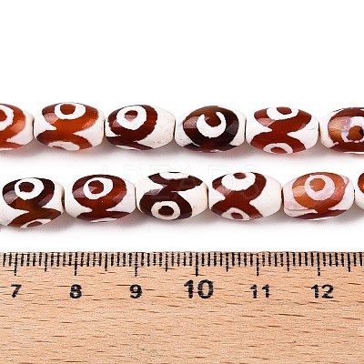 Natural Tibetan Agate 3-Eye Beads Strands G-T138-195B-1