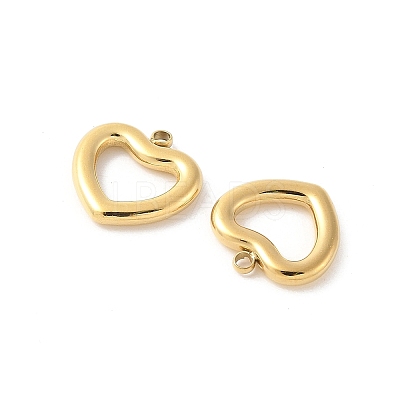 304 Stainless Steel Heart Charms STAS-L022-417G-1