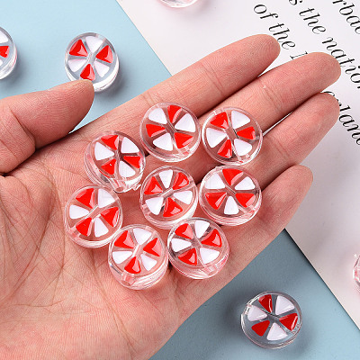 Transparent Enamel Acrylic Beads X-TACR-S155-005F-1