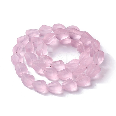 Transparent Frosted Glass Beads Strands FGLA-S001-02G-1