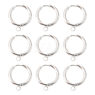 201 Stainless Steel Huggie Hoop Earring Findings STAS-P283-01F-S-1