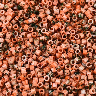 Spray Painted Picasso Cylinder Glass Seed Beads GLAA-T028-12A-03-1