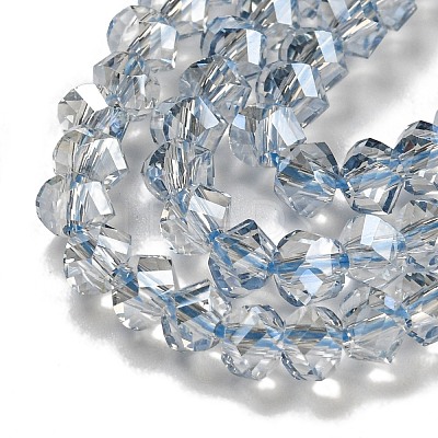 Electroplate Glass Beads Strands GLAA-Q105-04S-1