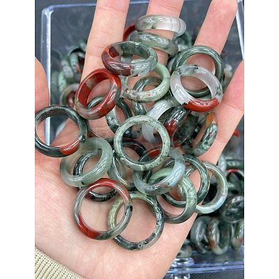 Natural Bloodstone Finger Rings WG8089A-24-1